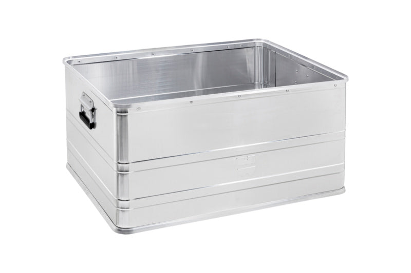 Aluminiumbox-ALUBOX aus leichtem, robustem Aluminium mit flexiblem Innenraum und praktischem Verschlusssystem.