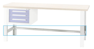 Robuster Querverbinder für Werkbank Basic-Serie zur flexiblen und stabilen Verbindung von Modulen.