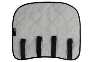 Grau Schutzhelm Zubehör mit atmungsaktivem Kühlnackenschutz und Klettverschluss für sicheren Sitz.