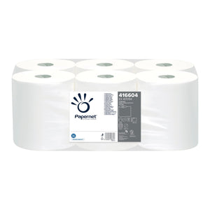 Naturfarbene Handtuchpapierrolle 185x0,20m, 1-lagig, aus Recyclingmaterial, 6 Rollen pro Packung
