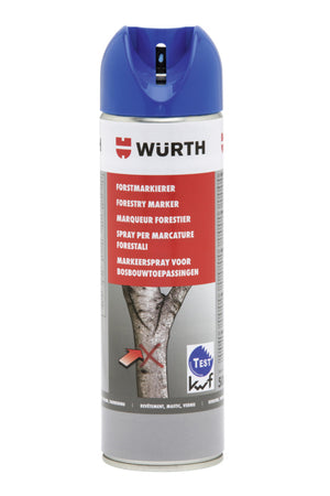 Fluoreszierendes Holzmarkierungsspray in Blau in einer Sprühdose für präzise Markierungen.