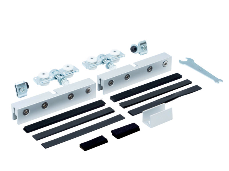 Schiebetürbeschlag für Zimmertüren in modernem Design mit stabiler, langlebiger Verarbeitung.