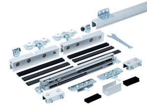 Schiebetürbeschlag für Zimmertüren in elegantem, zeitlosem Design mit robusten Materialien.