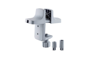 Graues Schreibtischzubehör-Set mit Organizer für Stifte und Bürobedarf.