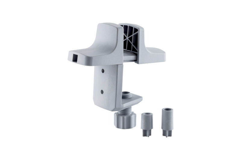 Graues Schreibtischzubehör-Set mit Organizer für Stifte und Bürobedarf.