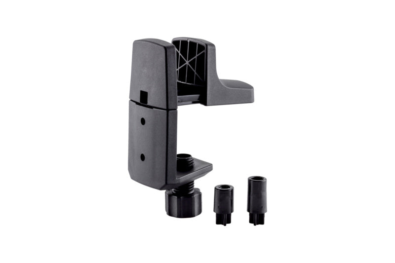 Schreibtischzubehör-Set in Schwarz mit Stifthalter, Notizblockhalter und Ablagefächern.