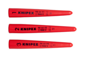 Drei konische Schleifsteine im Set für präzises Schleifen und Formen.