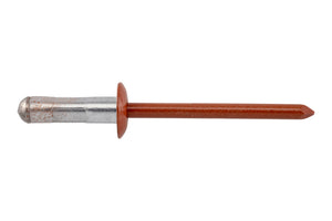 Blindniet Flachkopf NT FL aus Aluminium und rostfreiem Stahl in schokoladenbrauner Farbe.