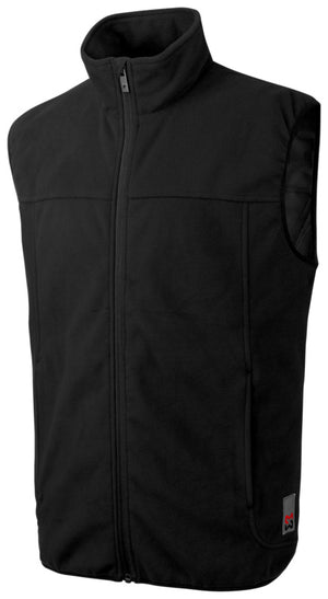 Schwarze Fleece Weste Lynx mit zwei Fronttaschen und robustem Reißverschluss.