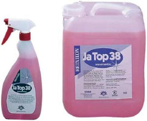 Reinilon Ja-Top 38 Oberflächenreiniger in Sprühflasche und Kanister.