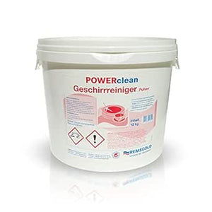 Powerclean Geschirrreiniger-Pulver in einem 10kg Eimer.