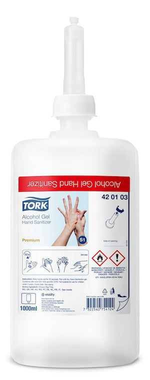 Desinfektion -Tork Händedesinfektionsgel, 1L Flasche BauAReg-Nr.: N-65875