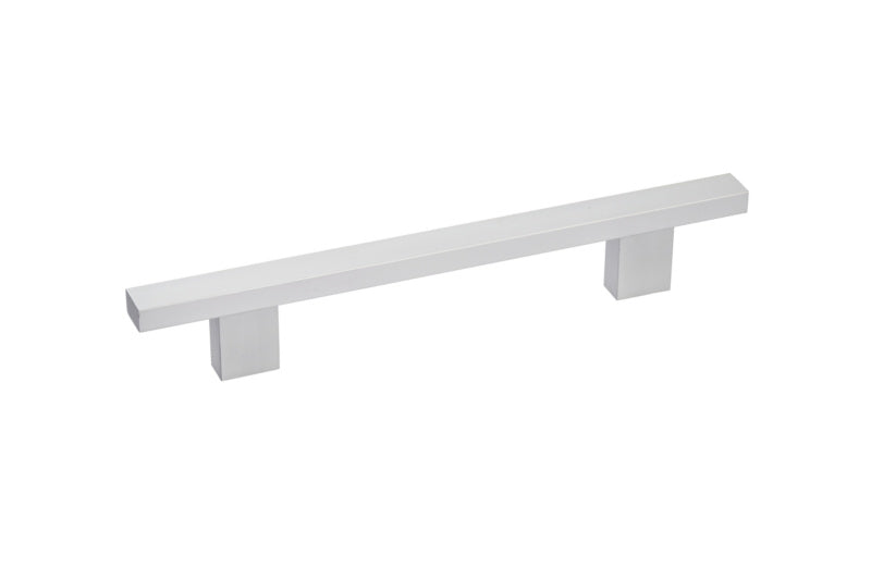 Flacher silberner Möbel-Muschelgriff aus Aluminium, 128 mm lang, modernes Design.