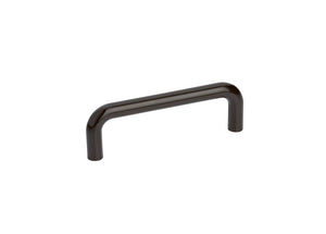 Schlichter, ergonomischer Möbelgriff aus robustem Material für Schränke und Schubladen.