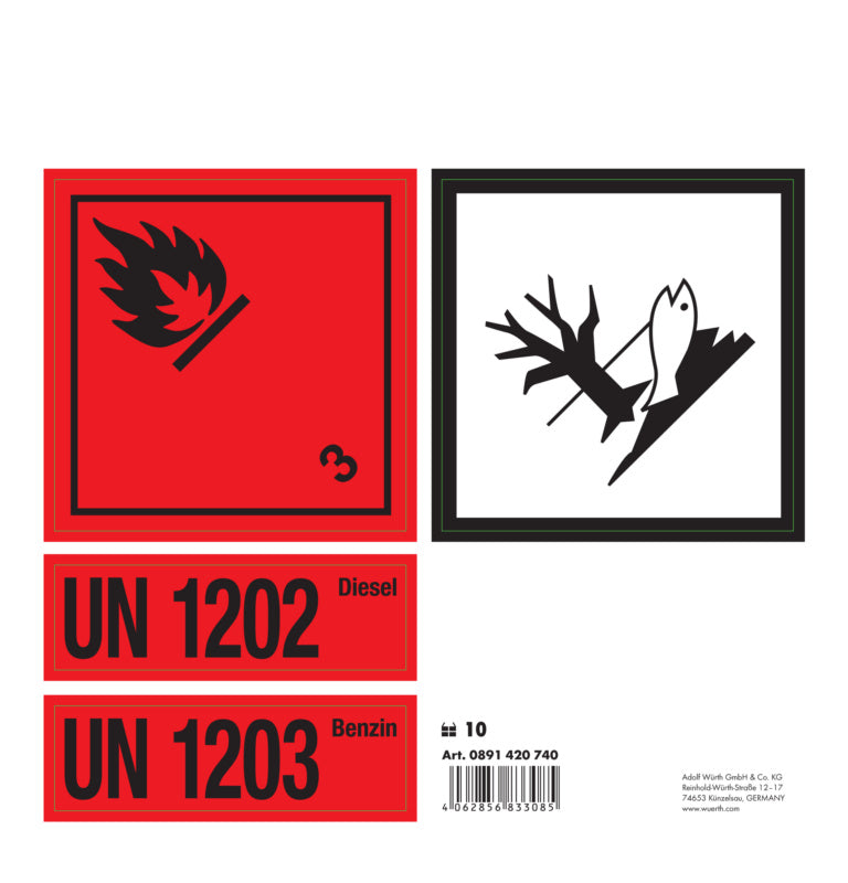 Zehn Stück robustes Kanister Zubehör SIHKLEB-F.KFTSTKANI-L210MM mit 210 mm Länge in Verpackung