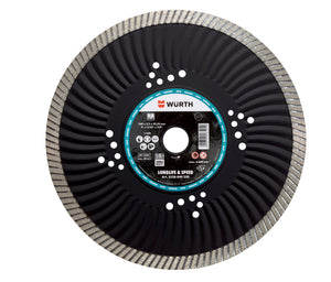 Runde Diamanttrennscheibe TSHB DIA LS mit segmentiertem Rand für präzises Schneiden verschiedener Materialien.