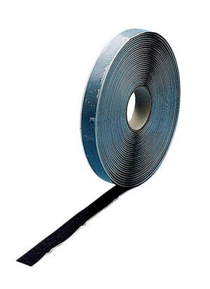 Schwarzes, selbstklebendes Klettband mit einer Länge von 10 Metern für vielseitige Anwendungen.