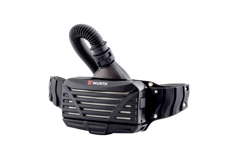 Schweißerhelm mit Gebläsefiltergerät, verstellbarem Kopfband und automatischem Abdunkelungssystem.