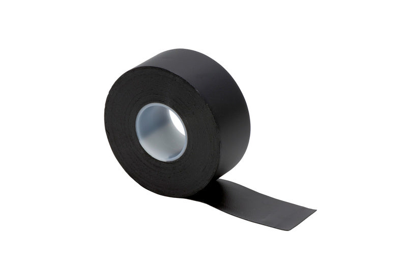 Selbstverschweißendes Dichtungsband in Schwarz, 38 mm breit und 10 m lang, auf einer Rolle.