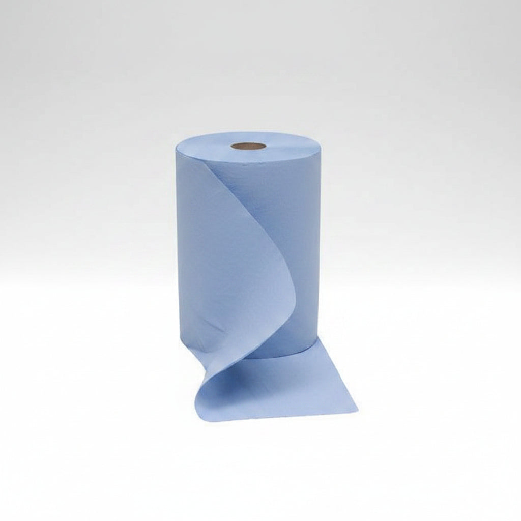 M24–Würth Putzpapier Rolle reißfestes Handwerkerpapier 50 cm x 100 m blau für effiziente Reinigung