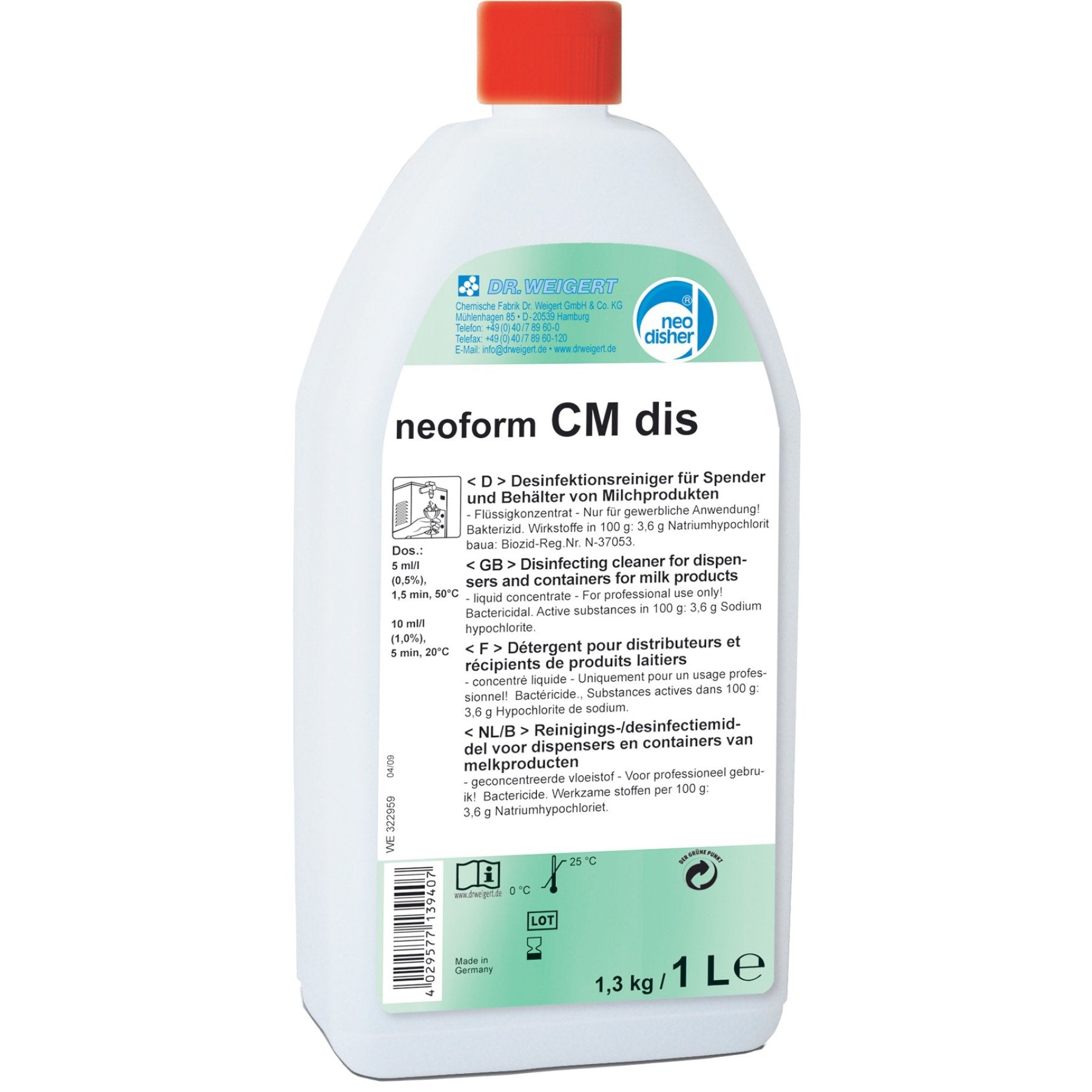 Neoform CM dis, 1L bottle BAuA Reg No.: N-37053