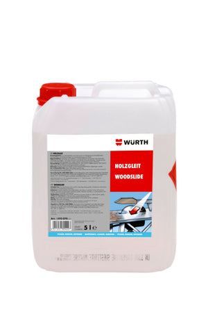 5-Liter-Kanister mit Gleitmittel für Holzoberflächen, ideal für Handwerker und DIY-Enthusiasten.