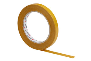Doppelseitiges Befestigungsband in 12 mm Breite und 25 m Länge, ideal für verschiedene Anwendungen.