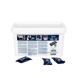 Rational Care Control Reinigungs Tabs in einem Eimer mit 150 Stück für Geschirrspülmaschinen.