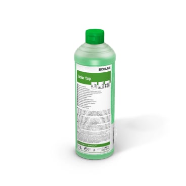 Eine 1L Flasche Indur Top Reinigungsmittel von Ecolab.