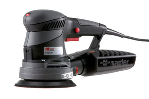 Elektro Exzenterschleifer mit ergonomischem Design, variabler Geschwindigkeit und Staubabsaugung.