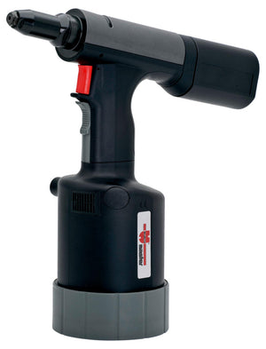 Das Bild zeigt ein pneumatisches Blindnietgerät mit ergonomischem Design und Druckluftantrieb.