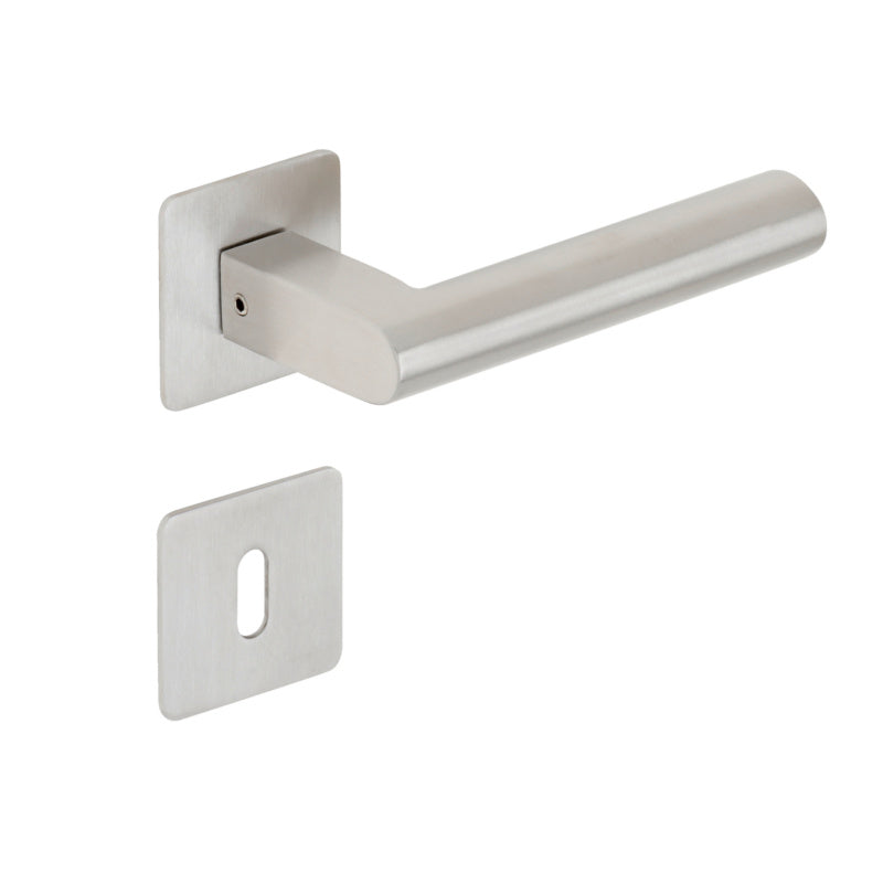 Edelstahl-Türdrücker für Wohn- und Privatbereich mit polierter Oberfläche und ergonomischem Griff.