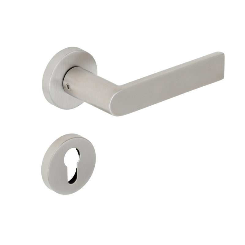 Türdrücker aus Edelstahl mit modernem Design für Wohn- und Privatbereich, Modell TD-A2-A129-ROS.