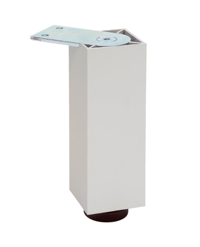 Höhenverstellbarer Möbelfuß aus robustem Material für Küchenmöbel, in zeitlosem Design.