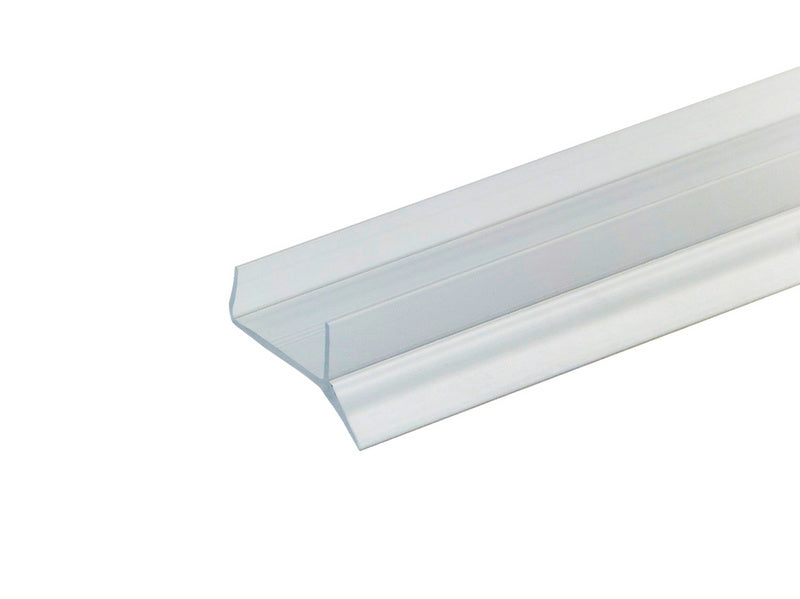 Transparentes Sockeldichtprofil für Küche, 3000 mm lang, wasserabweisend und robust.