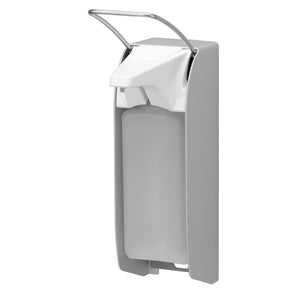 Aluminium soap dispenser with stainless steel pump and refillable bottle.