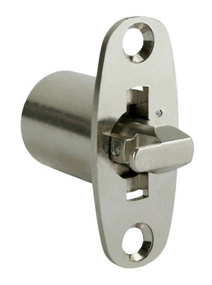 Möbelschloss MS5000 mit Druckdrehzylinder und nickelbeschichteter Rosette in einer Einheit.