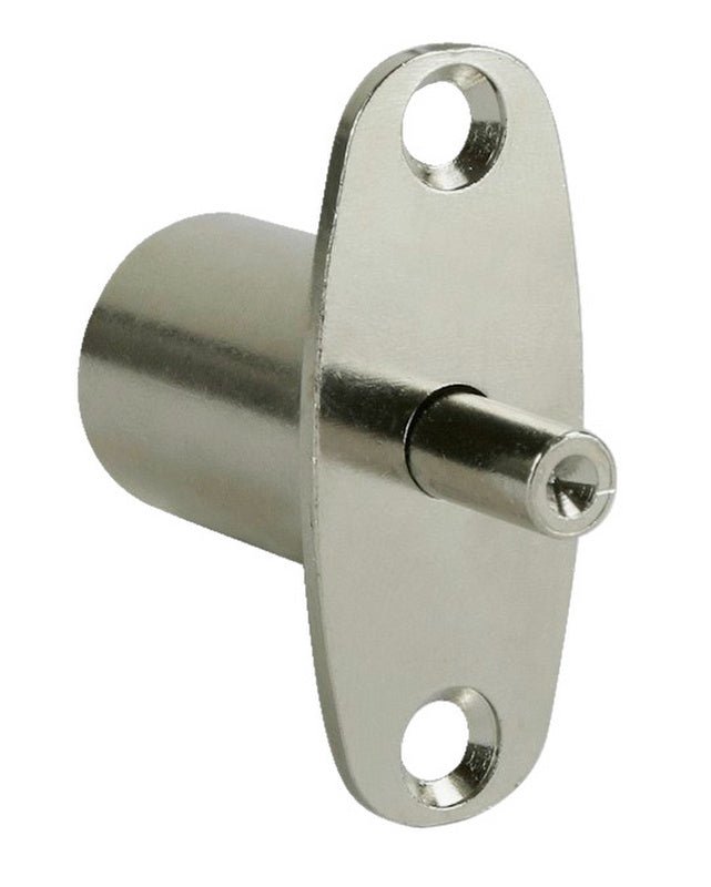 Möbelschloss MS5000 mit vernickeltem Stahl und eleganter Rosettenverkleidung in Nickel-Design.