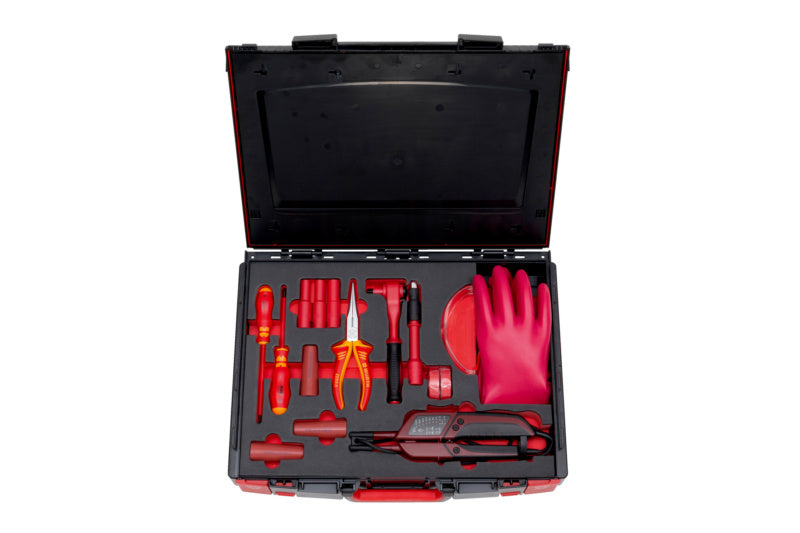 Werkzeugsortiment/-set Elektro-WZGKOFFR-SYSKO-(FZG-EL/HYBR)-VDE-16TLG     Verpackungsinhalt    1 Einheit