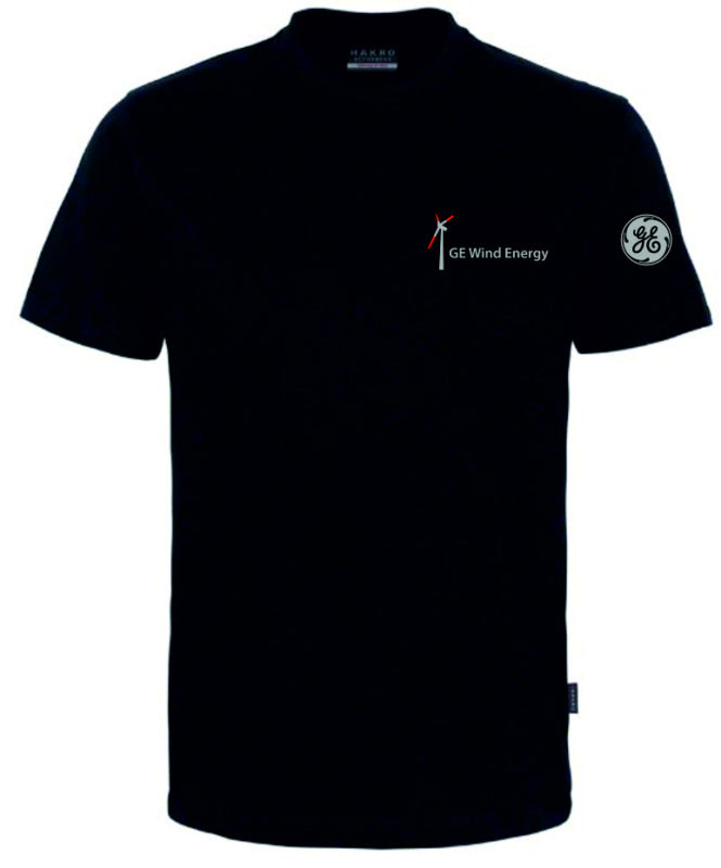 Schwarzes Arbeitsshirt GE T.SHIRT in Größe VP mit Rundhalsausschnitt und verstärkten Nähten.