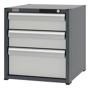System-Schubladenschrank-SLSHRNK-8.6-H615-3SL-RAL7035 - Marktplatz24