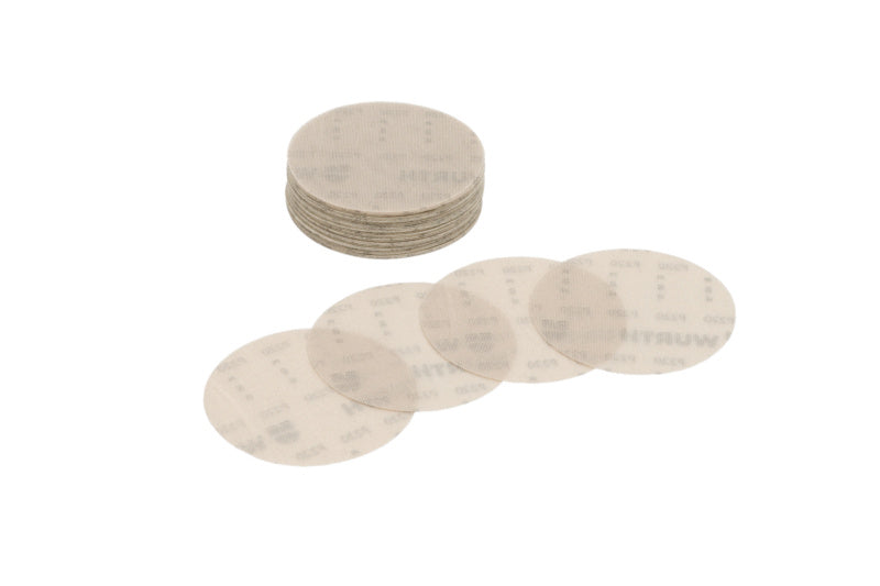 Set von 26 Schleifscheiben mit Durchmesser 225 mm und Körnungen P80 bis P320 für Oberflächenbearbeitung.