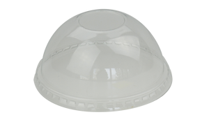 Klarer PET-Kuppeldeckel ohne Loch für Becher mit 95 mm Durchmesser.
