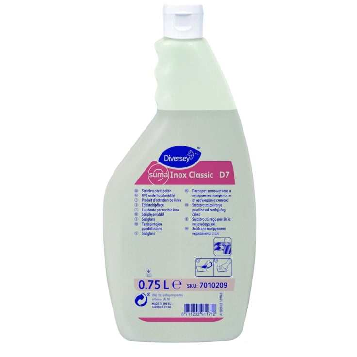 Edelstahlreiniger Suma Inox Classic D7 0,75L Sprühflasche für streifenfreie Edelstahlpflege