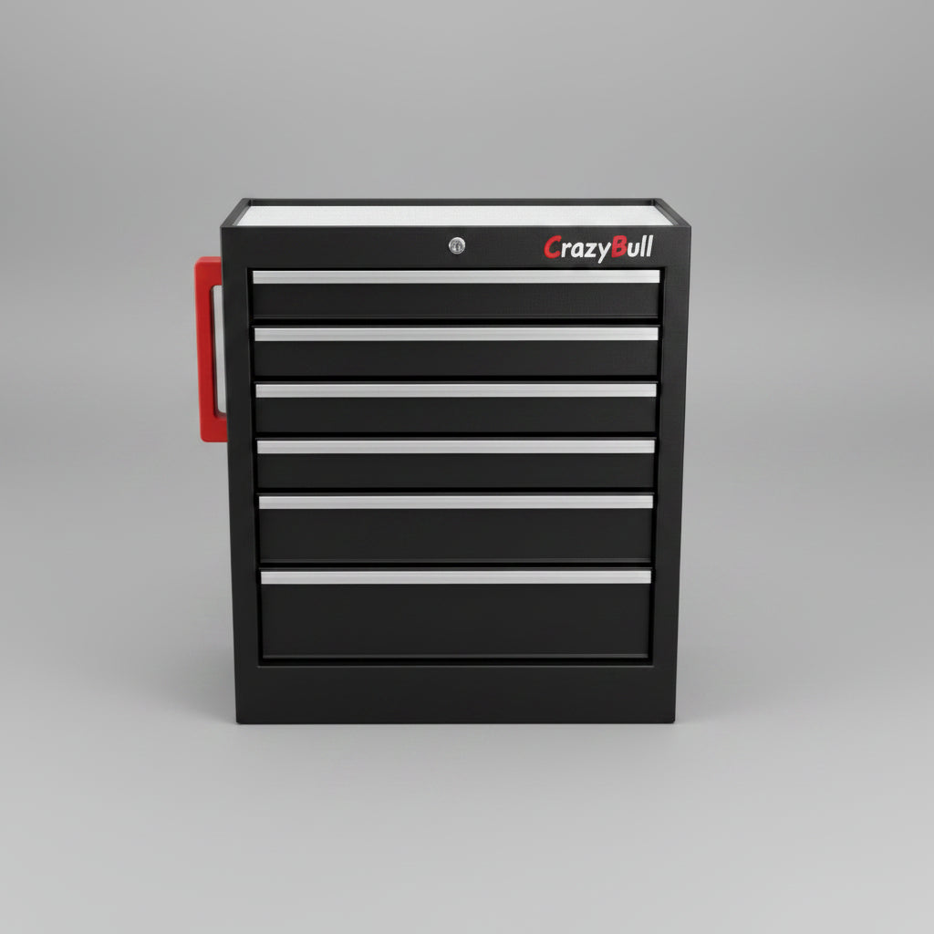 Vielseitige Systembox mit Schubladen zur Aufbewahrung und Organisation von Werkzeugen und Materialien.