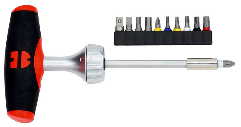 Schraubendreher-Sortiment mit 12 Teilen und 6,35 mm T-Griff.