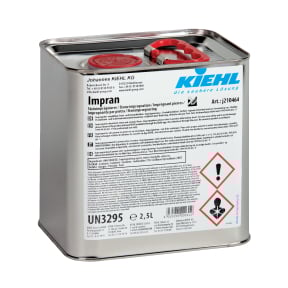 Impran 2,5L Blechkanister aus robustem Stahl mit Ausgießer und großer Öffnung zur Flüssigkeitsaufbewahrung.