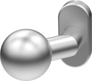 Drehrbarer Türdrücker aus Edelstahl für Rohrrahmentüren, Modell TRKNF-A2-TYP-F.