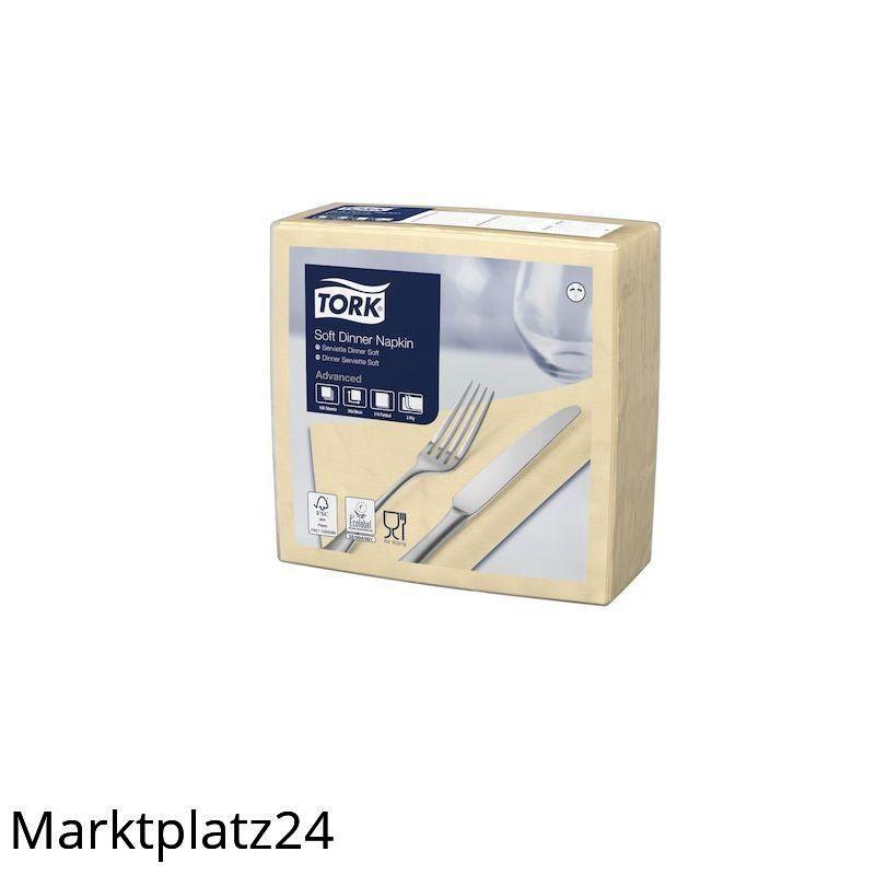 Tork Soft Dinnerserviette Sand, 39x39, 3lg, 1/4 Falz, 12x100 St. - Marktplatz24