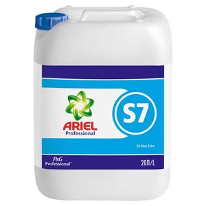 20L Kanister des Ariel S7 Extra-Alkalität Reinigers für professionelle Anwendungen.